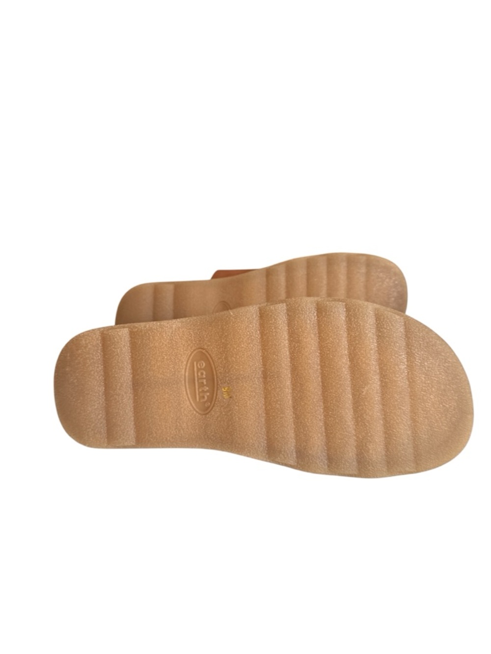 Earth Women's Tan Leather Double Buckle Slide Sandals - Picture 3 of 4